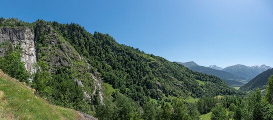 Wall Mural - Landscape between Bellwald and Aspi-Titter suspension bridge