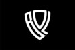 BOL creative letter shield logo design vector icon illustration