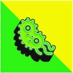 Sticker - Bacteria Green and yellow modern 3d vector icon logo