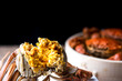 © ddukang - Cooked hairy crabs on the table, Closeup. The hairy crab and rich crab cream.