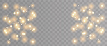 Sparks And Light Spots, Snow And Shine, Golden Stars Shine With Light Realistic Vector Light Effect For Dark Backgrounds