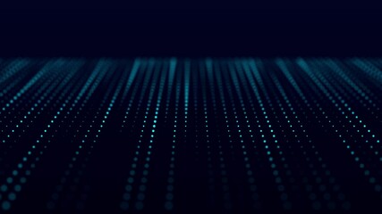 Fototapete - Digital background with movement of glowing particles. Complex technologies of big data. 3D rendering.