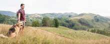 Panoramic Landscape In The Hilly Area Of Transylvania, Romania, 