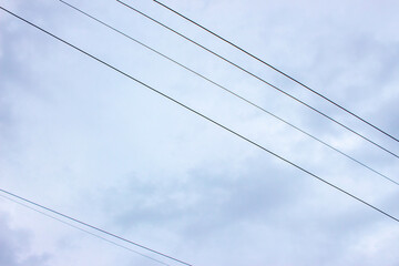 Sky and power lines in August