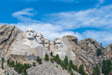 Mount Rushmore On A Sunny Day.