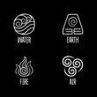 four elements water earth fire air