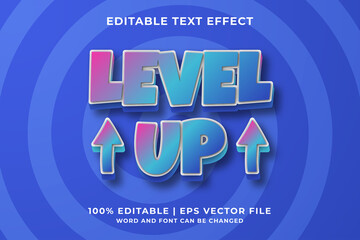 Poster - Editable text effect - Level Up Cartoon template style premium vector