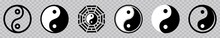 Yin Yang Icon Set, Yin And Yang Symbol Isolated On Transparent Background. Vector Illustration