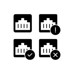 Poster - Black telephone cable port icon collection design vector