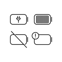 Fototapete - Linear battery icon collection design vector