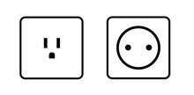Electrical outlets vector icon, isolated, minimalism, simple 