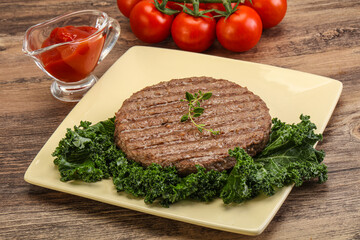 Grilled beef cutlet for burger