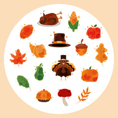 Sticker - happy thanksgiving celebration