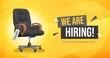 © ferco - We Are Hiring With Vacant Chair Illustration Job Advertising Banner