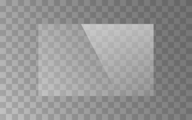 Wall Mural - the vector png texture of rectangle glass plate, mirror, window isolated on transparent background