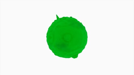 Poster - Bubbling colored ball on white background. Design. Vibrations on surface of colored ball on isolated background. Looped animation of ball with bubbling on surface