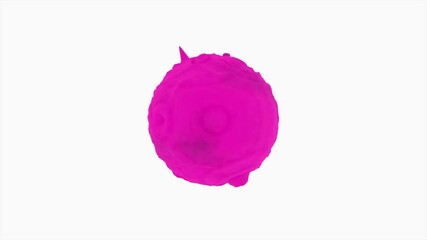 Poster - Bubbling colored ball on white background. Design. Vibrations on surface of colored ball on isolated background. Looped animation of ball with bubbling on surface