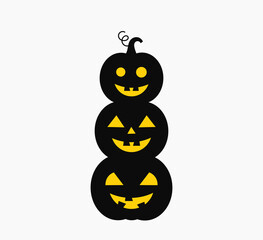 Wall Mural - Halloween pumpkins trio fun.