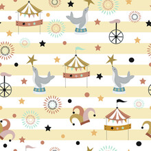 Circus Theme Seamless Pattern Design