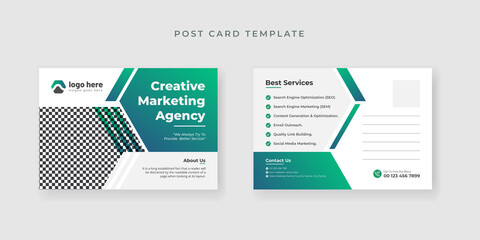 Wall Mural - Business Marketing Agency Postcard template with creative design Premium Vector.