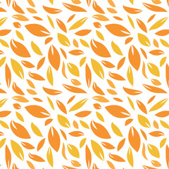 Wall Mural - Cute orange and yellow autumn leaves vector  seamless pattern   Great for home décor,  Thanksgiving greeting cards, textile and wallpaper. 
