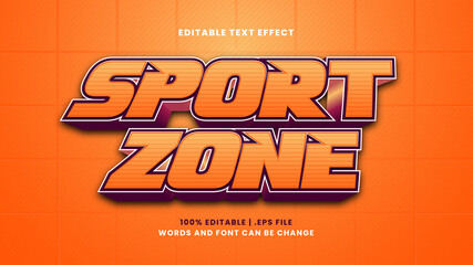 Wall Mural - Sport zone editable text effect in modern 3d style