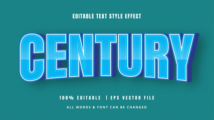 Fototapete - Century Vintage Retro 3d Text Style Effect. Editable illustrator text style.