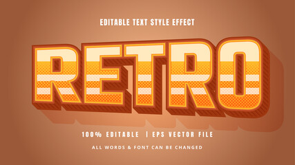 Fototapete - Retro 3d Text Style Effect. Editable illustrator text style.