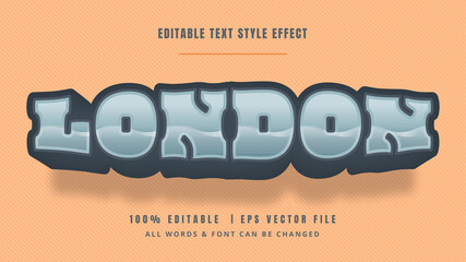 London Vintage Retro 3d Text Style Effect. Editable illustrator text style.