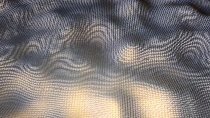 Poster - Computer generated a wavy cloth. 3D rendering of a textured fabric. Realistic embossed background