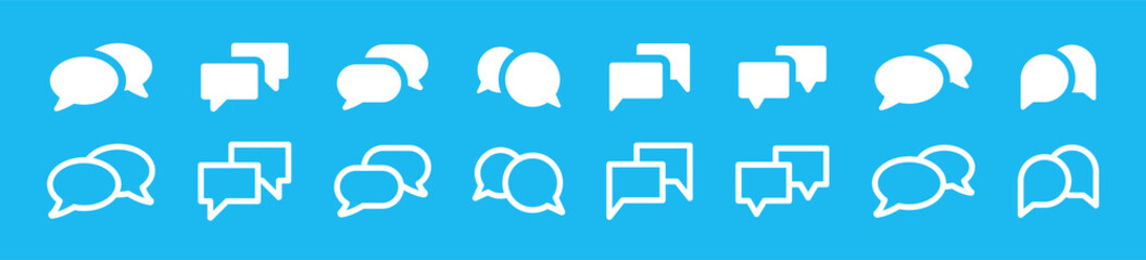 Poster - Message bubble icon set. Chat icon vector illustration.