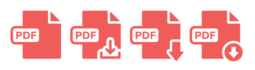 Poster - PDF file download icon set.
