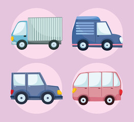 Sticker - icons cars and truck