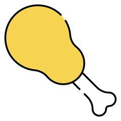 Wall Mural - an editable design icon of chicken piece