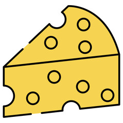 Canvas Print - A unique design icon of cheese slice