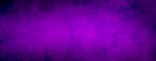 Dark Purple Halloween Background And Dark Border Vignette With Old Distressed Peeling Paint Grunge On Vintage Metal Or Stone Texture 