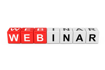 Aufkleber - Cube Blocks with Webinar Sign. 3d Rendering