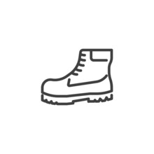 Work boots line icon