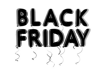 Fototapete - Black Balloon Black Friday Sign. 3d Rendering