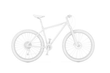 Poster -  White Mountain Bike in Clay Style. 3d Rendering