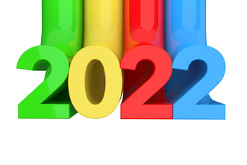 Aufkleber - Abstract New 2022 Year Sign. 3d Rendering