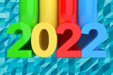 Aufkleber - Abstract New 2022 Year Sign. 3d Rendering