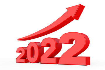 Aufkleber - Progress Arrow in New 2022 Year Sign. 3d Rendering
