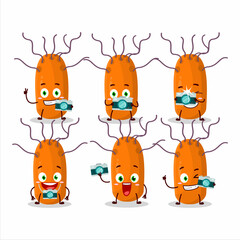 Poster - Photographer profession emoticon with duvinacovirus cartoon character