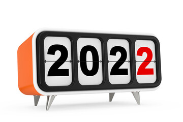 Aufkleber - Retro Flip Clock with 2022 New year Sign. 3d Rendering