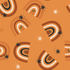 Sticker - Baby seamless pattern with cute rainbows.