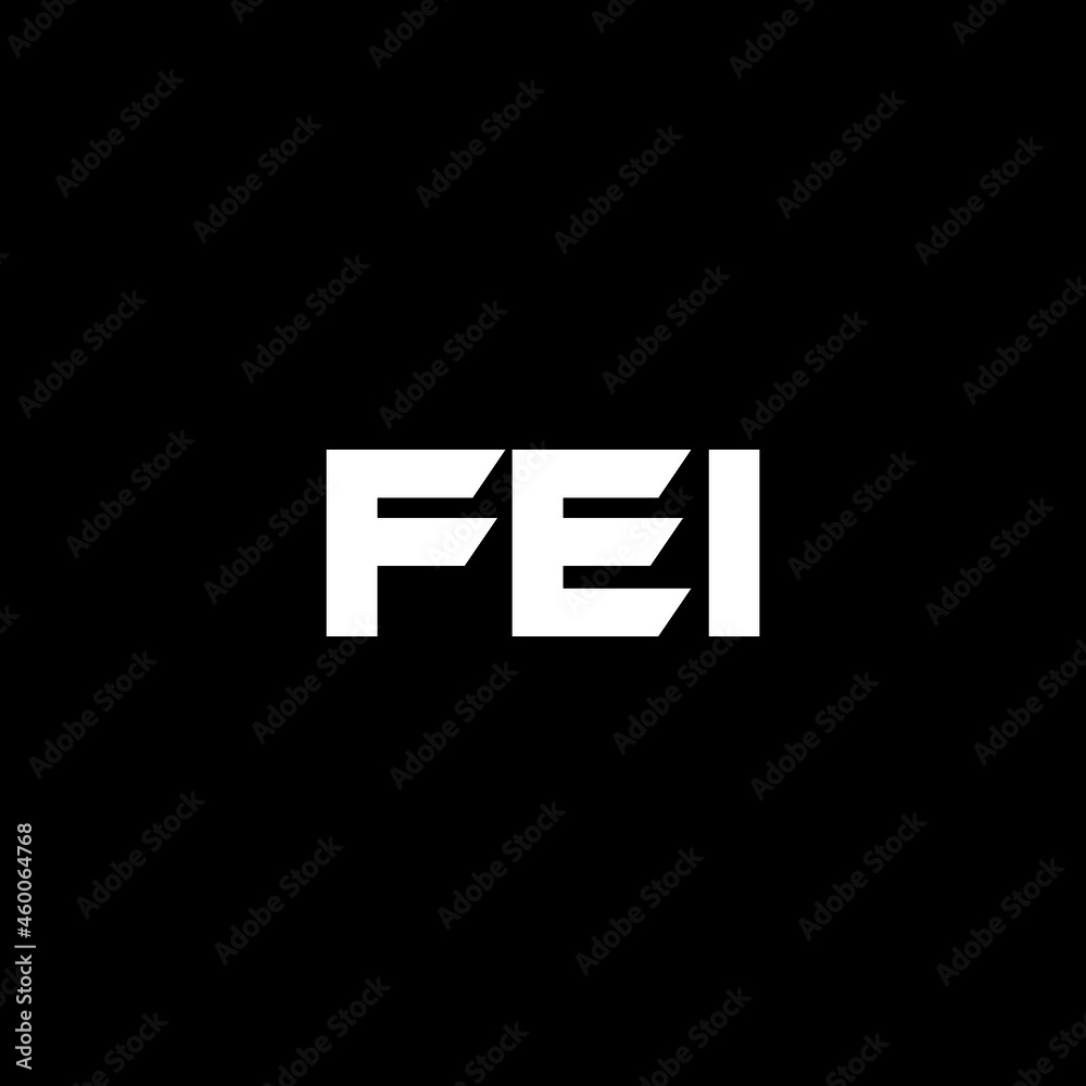 FEI letter logo design with black background in illustrator, vector ...