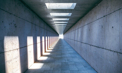 Wall Mural - interior of a reinforced concrete tunnel