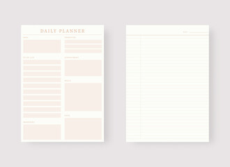 Wall Mural - Daily planner template. Set of planner and to do list. Modern planner template set. Vector illustration.