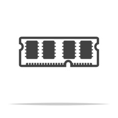 Wall Mural - computer ram memory icon vector isolated